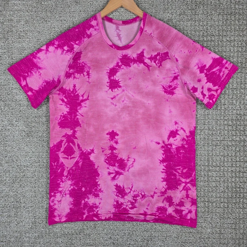 Lululemon Metal Vent Tech 2.0 Short Sleeve Shirt XL Pink Tie Dye Athletic